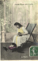 8915 - Cartes Postales > Thèmes > Fantaisies > Femmes     Jeune Fille Aux Chats - Frauen