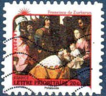 France Poste AA Obl Yv: 625 Mi:5221 Franscisco De Zurbaran La Nativité (Lign.Ondulées) - Oblitérés