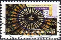 France Poste AA Obl Yv: 558A Mi:5087II Art Gothique Cathédrale Notre-Dame Strasbourg (67) (Lign.Ondulées) - Gebruikt