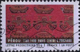 France Poste AA Obl Yv: 521 Mi:5036 Pérou 1100-1400 Paris Centre G.Pompidou (Lign.Ondulées) - Gebruikt