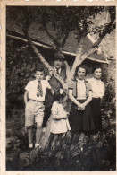 Photographie Photo Amateur Vintage Snapshot Arbre Tree Drôle Funny Famille - Anonymous Persons
