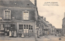 61-CONDE-SUR-HUISNE- LA PLACE DE L'EGLISE ET RUE DE NOGENT - Altri & Non Classificati