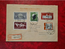 Lettre Allemagne RECOMMANDE AUMA THUR 1958  DDR DEUTSCHE DEMOKRATISCHE REPUBLIK  N° 367/368/331/362/364 - Altri & Non Classificati