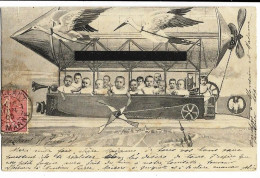 Bébés Multiples Dans Nacelle Ballon Zeppelin Tiré Par Cigognes, Précurseur Envoi 1905, BKWI N° 765/5 - Bébés