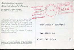 X0906 Italia, Red Meter Freistempel, Ema, Bologna 1990 Associazione Italiana Amici Follereau - Macchine Per Obliterare (EMA)