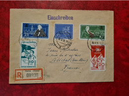 Lettre Allemagne RECOMMANDE AUMA THUR 1958  DDR DEUTSCHE DEMOKRATISCHE REPUBLIK  N° 337/365/366/373/374 - Altri & Non Classificati