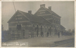 E986 Carte Photo Obigies La Gare - Other & Unclassified