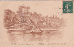 THONON LES BAINS       LITHO    GD HOTEL DES BAINS   H PONS - Thonon-les-Bains