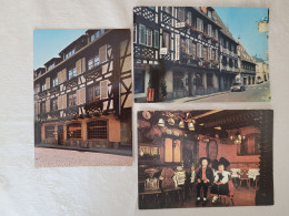 3 Cartes Obernai  , Hôtel Restaurant De La Cigogne ,  GELB BARBIER - Obernai