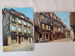 2 Cartes Obernai  , Hôtel Restaurant De La Cigogne ,  GELB BARBIER - Obernai