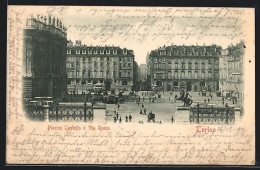 Cartolina Torino, Piazza Castello E Via Roma  - Sonstige & Ohne Zuordnung