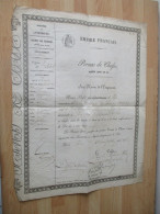 PERMIS CHASSE 1866 AU NOM EMPEREUR FOUGERAY DE LAUNAY DPT SEINE CHAFSE - Historical Documents