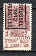1937 B Voorafstempeling - BRUSSEL 1912 BRUXELLES - Roller Precancels 1910-19