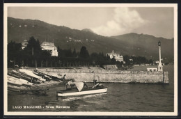 Cartolina Stresa Borromeo /Lago Maggiore, Hafenpartie Mit Gebirgspanorama  - Autres & Non Classés