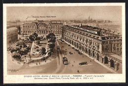 AK Torino, Grand Hotel Roma E Rocca Cavour, Strassenbahn  - Tram