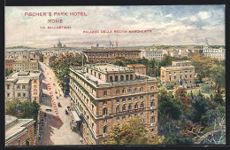 Cartolina Rom, Fischers Park Hotel Und Palazzo Della Regina Margherita Von Oben Gesehen  - Sonstige & Ohne Zuordnung