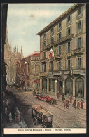 Artista-Cartolina Milano, Strassenpartie Am Hotel Roma  - Milano (Milan)