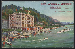 Cartolina Bellagio, Hotel Genazzini & Metropole  - Autres & Non Classés