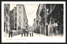 Cartolina San Remo, Via Vittorio Emanuele  - San Remo