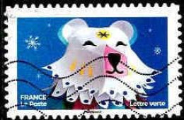 France Poste AA Obl Yv:1800 Mi:7482 La Tête De L'ours Blanc (Lign.Ondulées) (Thème) - Bären