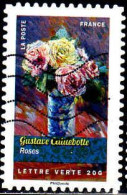 France Poste AA Obl Yv:1129 Mi:6136 Gustave Caillebotte Roses (Lign.Ondulées) (Thème) - Rozen