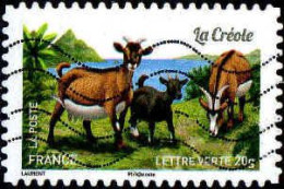 France Poste AA Obl Yv:1096 Mi:6077 La Créole Chèvre (Lign.Ondulées) (Thème) - Ferme