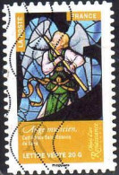 France Poste AA Obl Yv:1019 Mi:5965 Objets D'Art Renaissance Ange Musicien (Lign.Ondulées) (Thème) - Glas & Brandglas