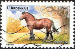 France Poste AA Obl Yv: 817 Mi:5547 L'ardennais (Lign.Ondulées) (Thème) - Chevaux