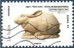 France Poste AA Obl Yv: 776 Mi:5482 Le Lapin Bernard Palissy (Lign.Ondulées) (Thème) - Archäologie