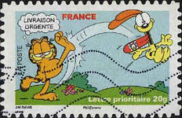 France Poste AA Obl Yv: 200 Mi:4499 Garfield Jim Davis (Lign.Ondulées) (Thème) - Bandes Dessinées