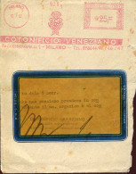 X0910 Italia, Red Meter Freistempel, Ema, Milano Cotonificio Veneziano 1952 - Franking Machines (EMA)