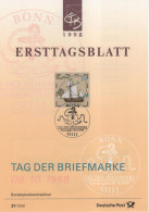 Germany Deutschland 1998-37 Tag Der Briefmarke, Stamp Day, Ship Ships Schiff, Canceled In Bonn - 1991-2000