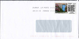 France MonTimbreenLigne Obl (5006) Porte Bleue (Lign.Ondulées & Code ROC) 24984A 9-1-15 Lettre - 2010-... Illustrated Franking Labels