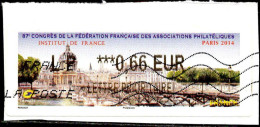 France Lisa Obl (1153) Institut De France Paris (Lign.Ondulées) LP***0,66 EUR Sur Fragment - 2010-... Illustrated Franking Labels