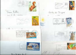 Lot De 20 Env. Affranchies Avec Timbre Des Années 2000 + Flamme (timbres Et Flammes Tous Différents) - Lettres & Documents