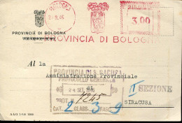 X0912 Italia, Red Meter Freistempel, Ema, Bologna 1946 Provincia Di Bologna - Machines à Affranchir (EMA)