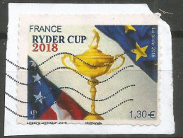 France 2018 Ryder Cup .N.5245 Oblitereé Sur Piéce - FALSE FAKE FAUX Pour Fraude Au Service Postale - Proofs, Unissued, Experimental Vignettes