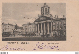 G32- SOUVENIR DE BRUXELLES - LA PLACE ROYALE - (OBLITERATION DE 1901 - 2 SCANS) - Plazas