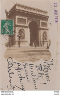 G25-75) PARIS (CARTE PHOTO DU 23 AOUT 1914) ARC DE TRIOMPHE  - (2 SCANS) - Triumphbogen