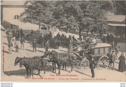 G25- 65) CAPVERN LES BAINS - PLACE DES THERMES - L'OMNIBUS DU BOURRIDE - VOYAGEURS , ATTELAGE - 2 SCANS - Other & Unclassified