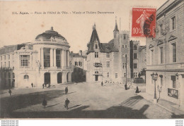 G23- 47) AGEN - PLACE DE L'HOTEL DE VILLE - MUSEE ET THEATRE DUCOURNEAU - Agen