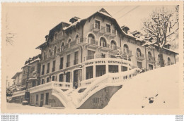 74) SAINT GERVAIS (HAUTE SAVOIE) CARTE PHOTO - GRAND HOTEL RESTAURANT BEAU RIVAGE PAR TEMPS DE NEIGE - 2 SCANS)  - Saint-Gervais-les-Bains