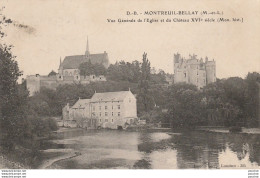 G15- 49) MONTREUIL BELLAY - VUE GENERALE DE L'EGLISE ET DU CHATEAU (XVI° Siecle) -2 SCANS)  - Montreuil Bellay