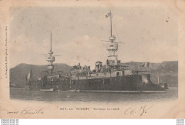 G12- BATEAU DE GUERRE " LE CHANZY " CROISEUR CUIRASSE - (EDITEUR A. BOUGAULT ,TOULON - OBLITERATION DE 1902 - 2 SCANS) - Warships