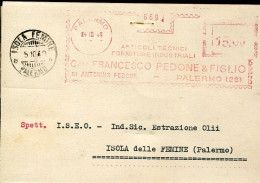 X0913 Italia, Red Meter Freistempel, Ema, Palermo 1949 Cav Fracesco Pedone E Figlio - Maschinenstempel (EMA)