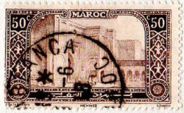 Maroc (Prot.Fr) Poste Obl Yv: 75 Mi:33 Meknes Bab-el-Mansour Taille-douce (TB Cachet Rond) - Gebraucht