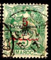 Maroc (Prot.Fr) Poste Obl Yv: 40 Mi:4 Type Blanc (Beau Cachet Rond) - Used Stamps