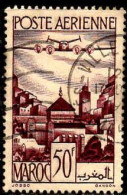 Maroc (Prot.Fr) Avion Obl Yv: 62 Mi:270 Remparts De Salé Moulay Idriss (TB Cachet Rond) - Airmail