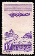 Maroc (Prot.Fr) Avion Obl Yv: 53 Mi:210 Avion Sur Palmeraie (cachet Rond) - Airmail