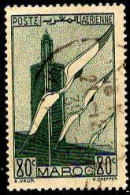 Maroc (Prot.Fr) Avion Obl Yv: 43 Mi:176 Minaret De Chella Cigognes (cachet Rond) - Airmail